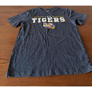LSU Tigers Tee Shirt Kids Size Medium (8) Dark Gray NCAA Mascot Top MINT